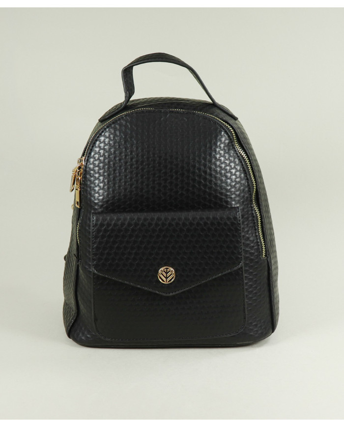 Ladies Black Backpack with Frontal Pocket