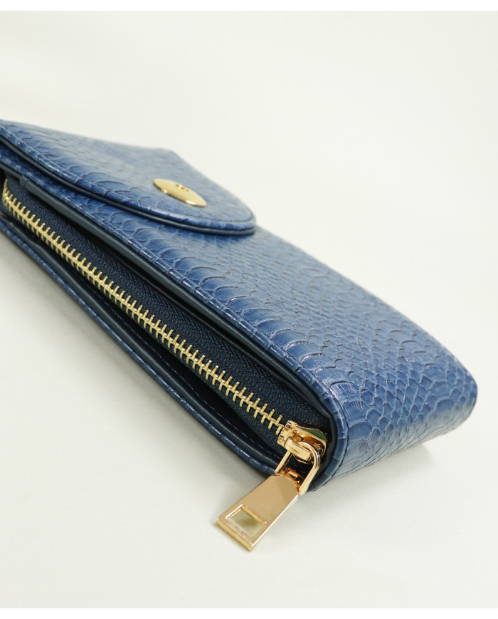 Case / Blue Wallet of Lady with Shoulder Strap