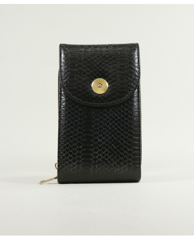 Bag / Ladies Black Wallet with Shoulder Strap
