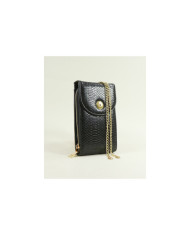Mala / Lady's Black Wallet with Shoulder Strap | Ginova