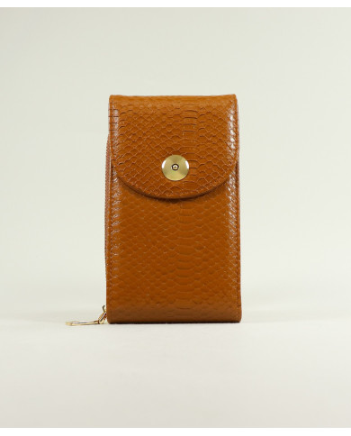 Bag / Ladies Camel Wallet with Shoulder Strap