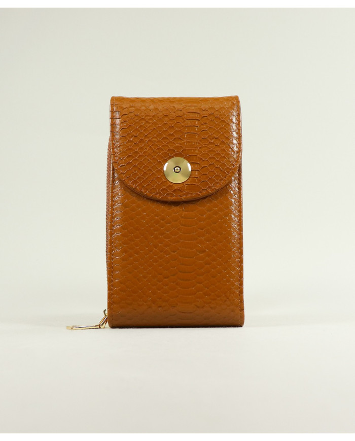 Bag / Ladies Camel Wallet with Shoulder Strap