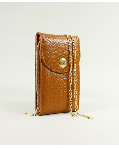 Bag / Ladies Camel Wallet with Shoulder Strap