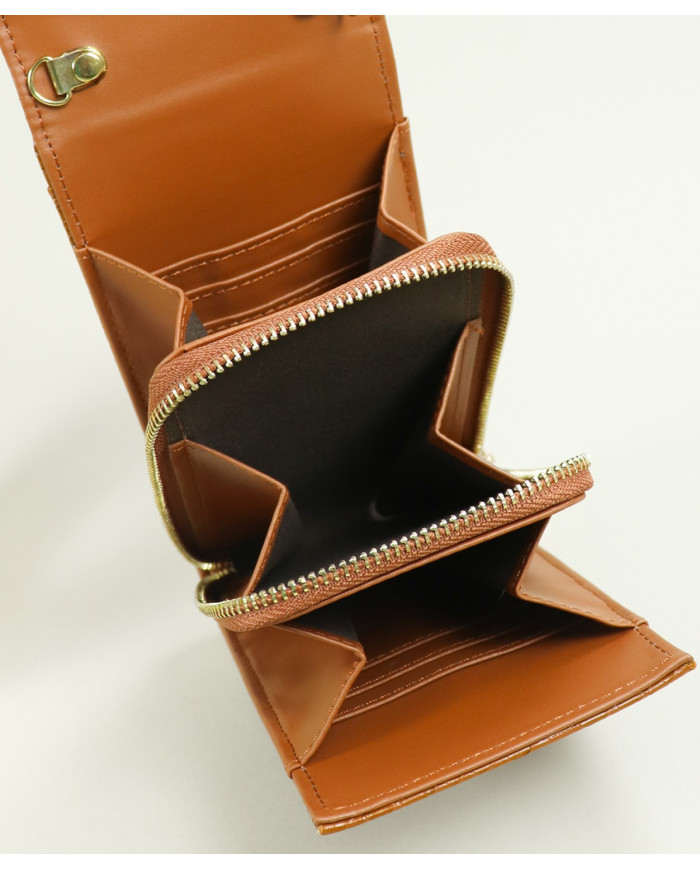 Mala / Lady Camel Wallet con el paso del hombro  Ginova