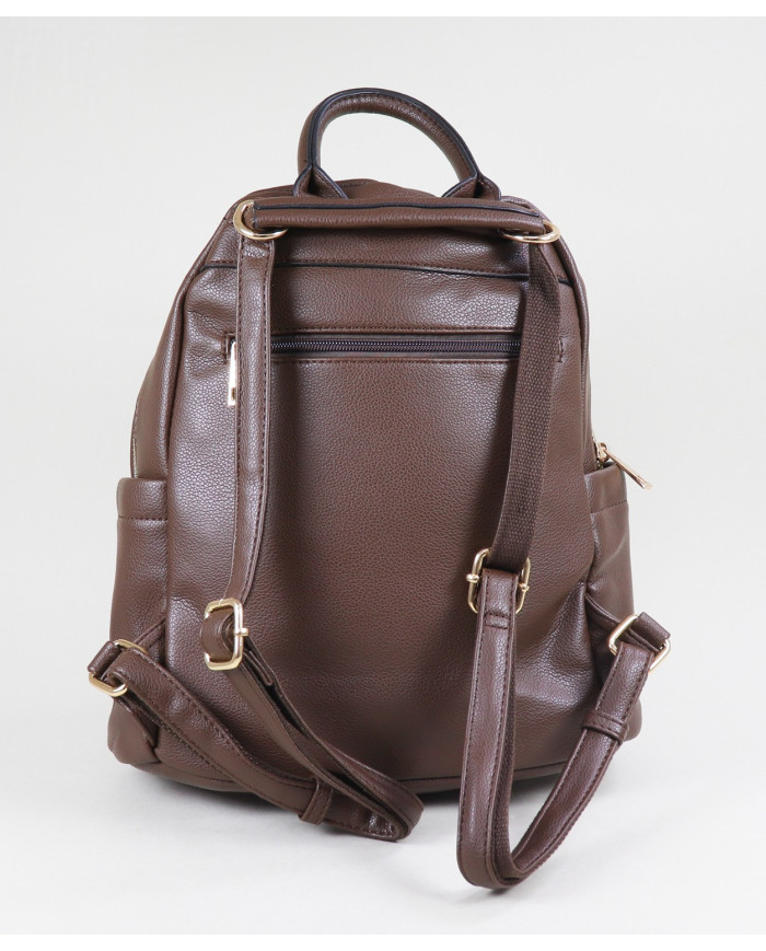 Lady's Brown Backpack with Multiple Pockets