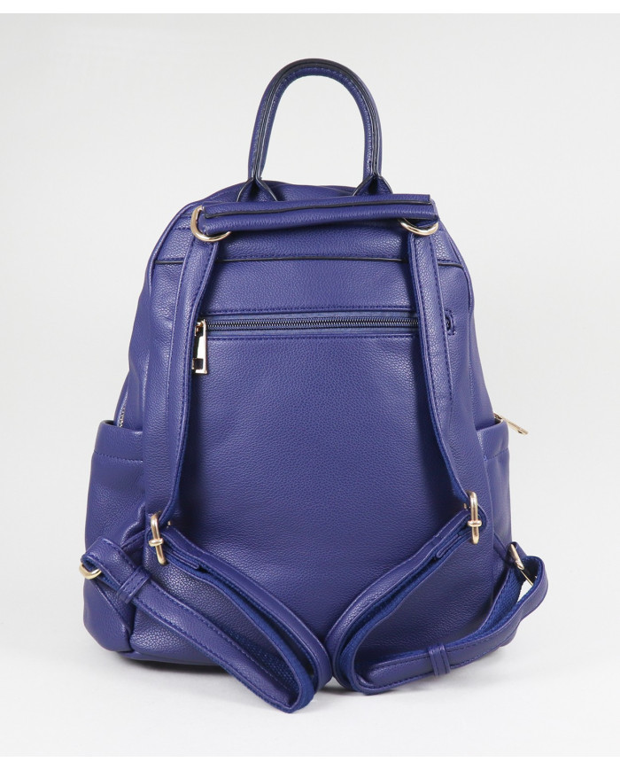 Mochila Azul de Senhora com Vários Bolsos