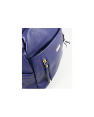 Mochila Azul de Senhora com Vários Bolsos