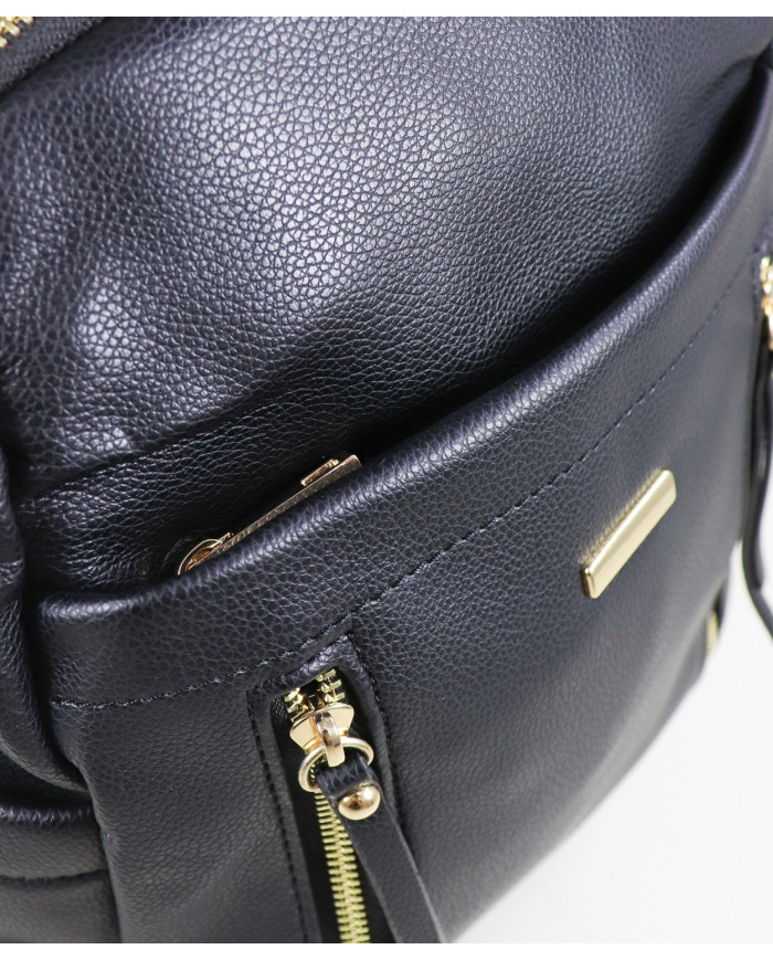 Damas Mochila negra con múltiples bolsillos