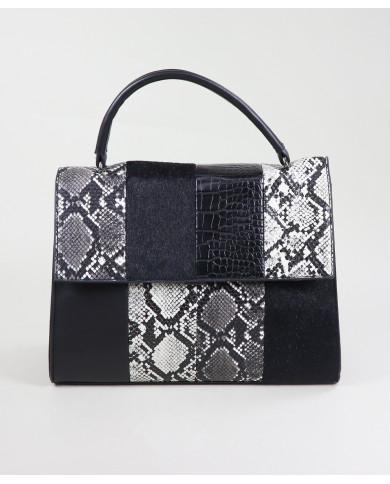 Mala Preto de Senhora estilo Patchwork