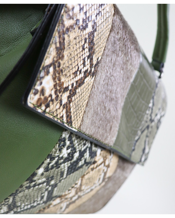 Women's Green Bag Style Patchwork
