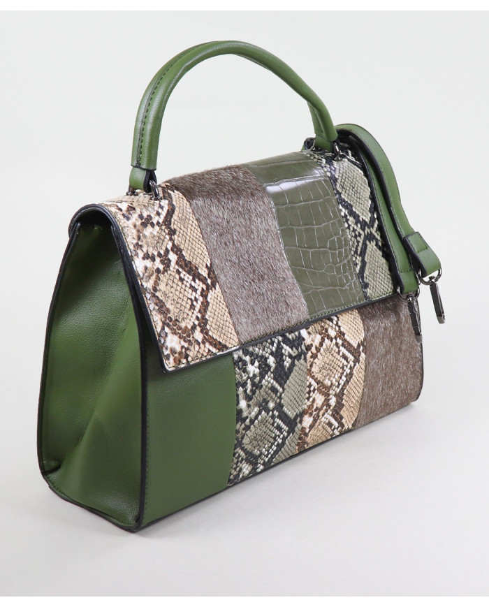 Women's Green Bag Style Patchwork