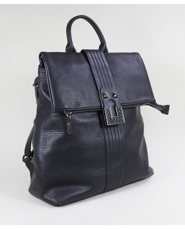 Ladies Black Backpack with Metallic Detail