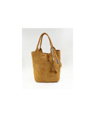 Lady Camel Leather Bag with Bag