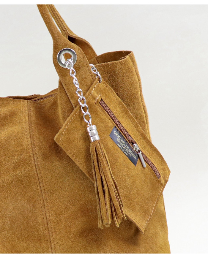 Lady Camel Leather Bag with Bag