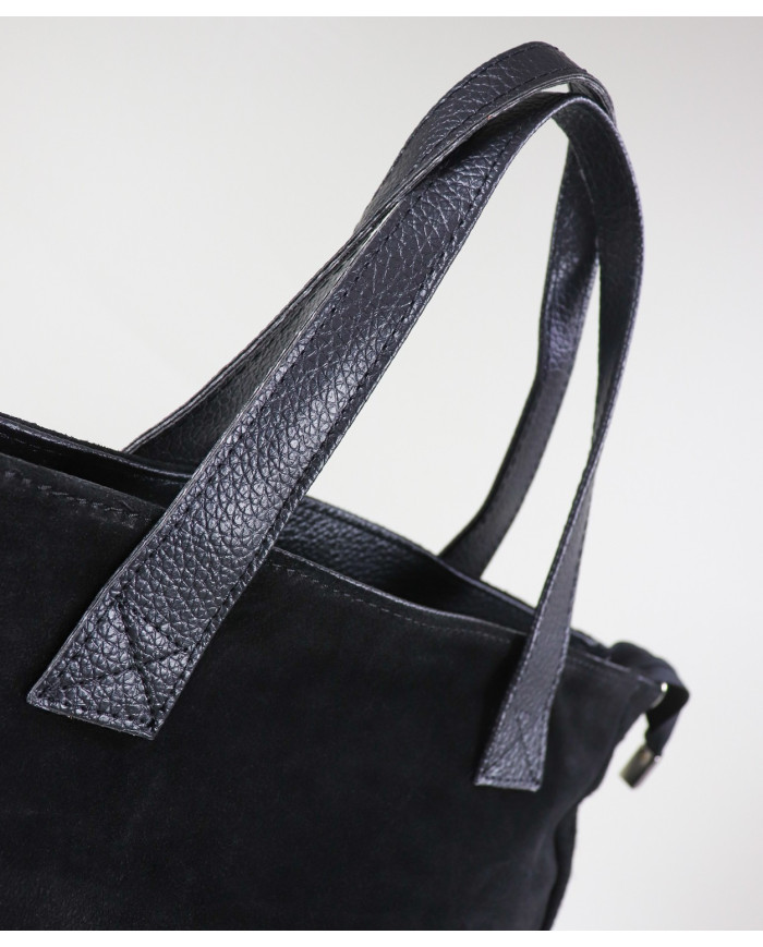 Suitcase in Black Lady Suede