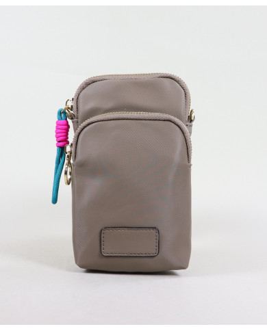 Wallet / Lady Maleta de Taupe con Cordon decorativo