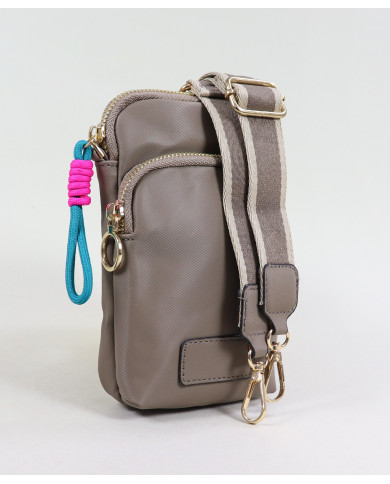 Wallet / Lady Maleta de Taupe con Cordon decorativo