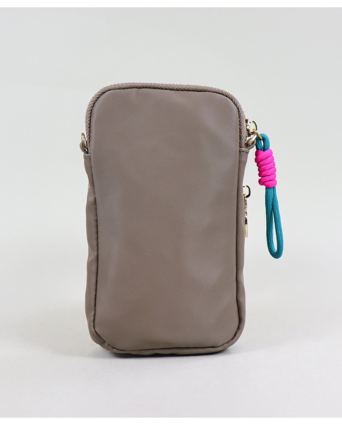 Wallet / Lady Maleta de Taupe con Cordon decorativo