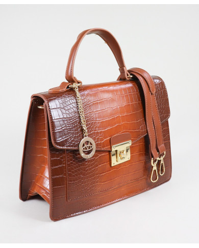Lady Camel Bag with Metallic Detail