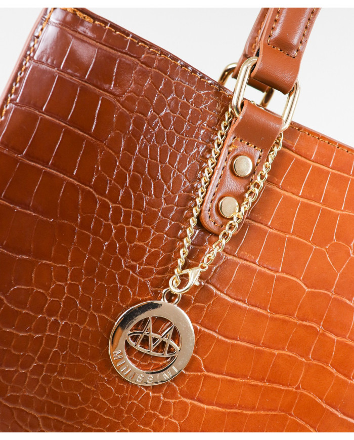 Lady Camel Bag with Metallic Detail