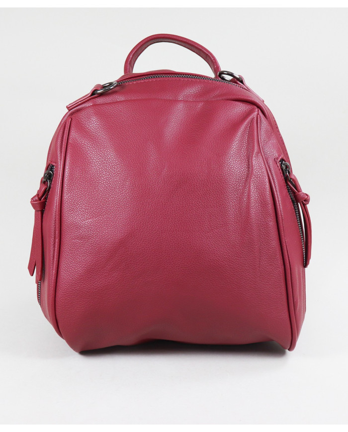 Mochila Bordô de Senhora com Vários Bolsos