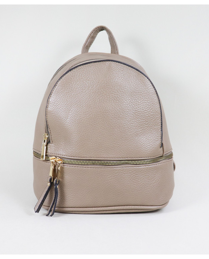 Ladies Taupe backpack with Various Partitions