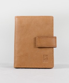 Men's Camel Leather Wallet for Cards