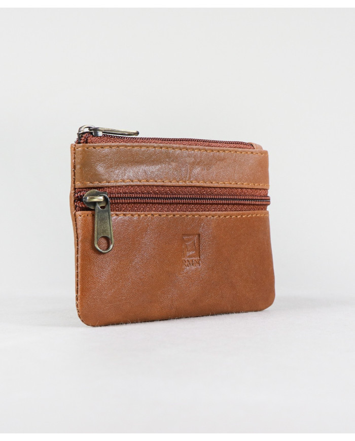 Camel Leather Men's Wallet for Coins