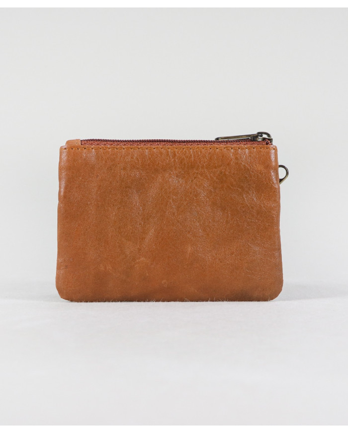 Carteira de Homem em Pele Camel para Moedas