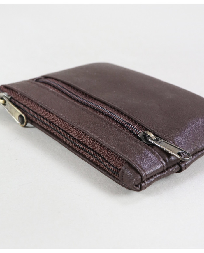 Brown Leather Man Wallet with Partitions