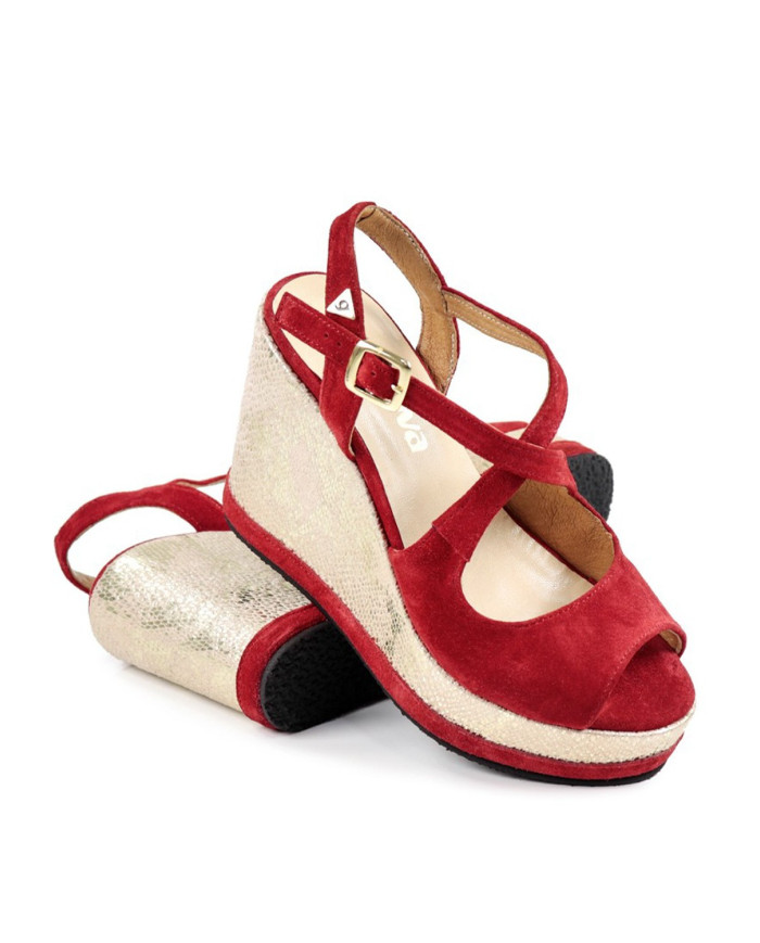 Sandalias de Cunha Ginova con brillo