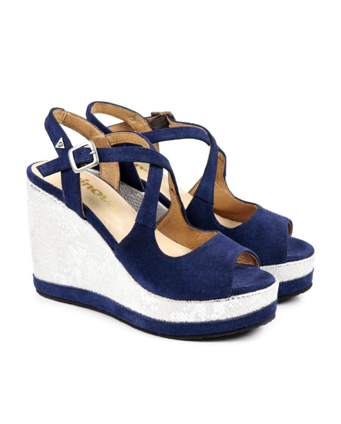 Sandalias de Cunha Ginova con brillo