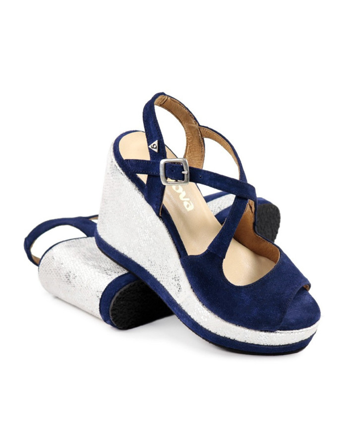 Sandalias de Cunha Ginova con brillo