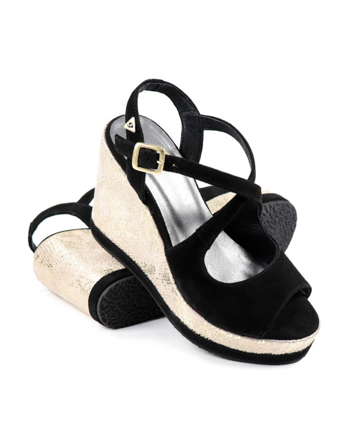 Sandalias de Cunha Ginova con brillo