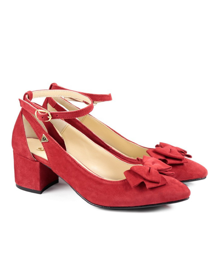 Red Women's Shoes Ginova with Front Lace