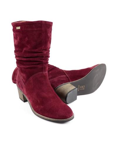 Botas Bordô de Salto Médio Ginova