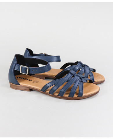 Sandalias Ginova de Señora con Tira Cruzada en Piel