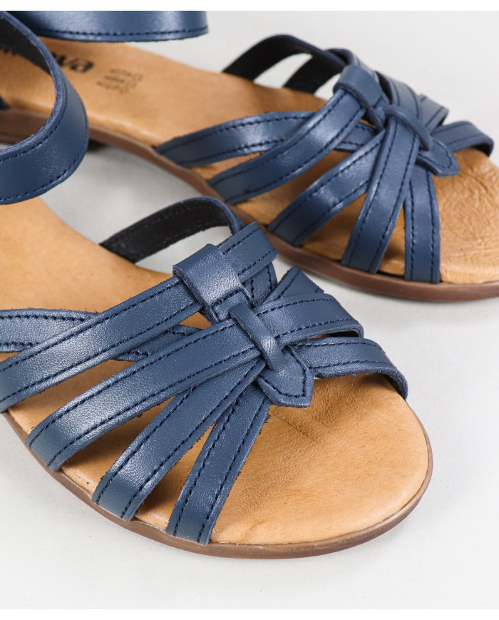 Sandalias Ginova de Señora con Tira Cruzada en Piel