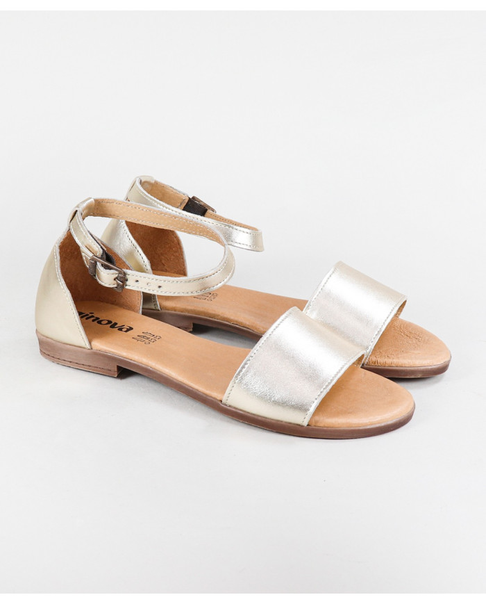 Sandalias Ginova de Señora con Tira Cruzada en Piel