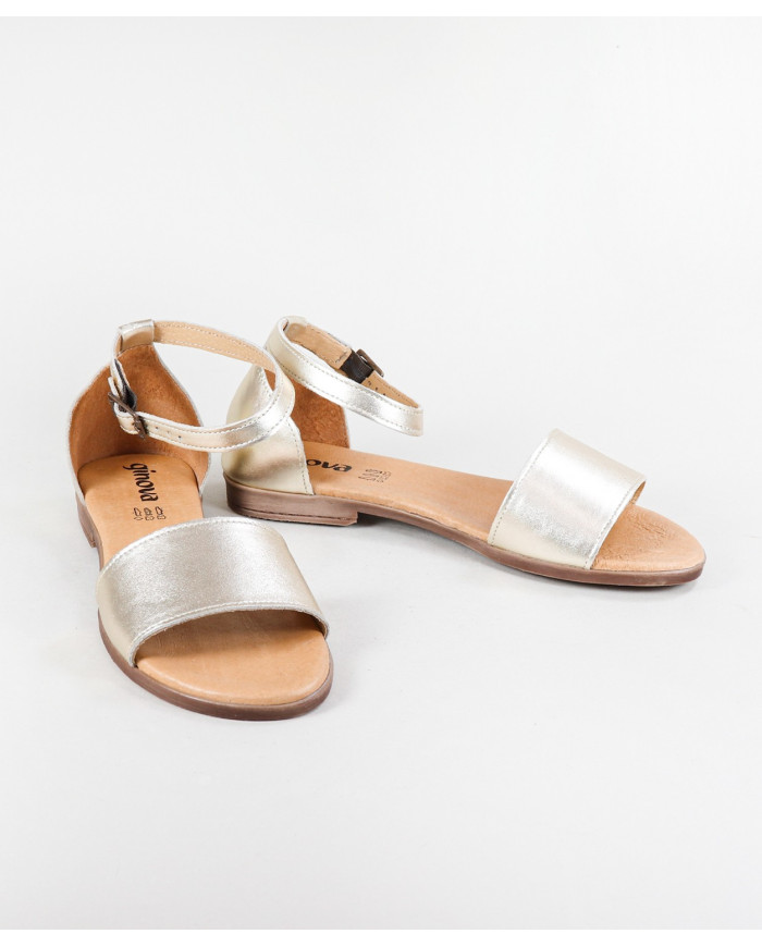 Sandalias Ginova de Señora con Tira Cruzada en Piel