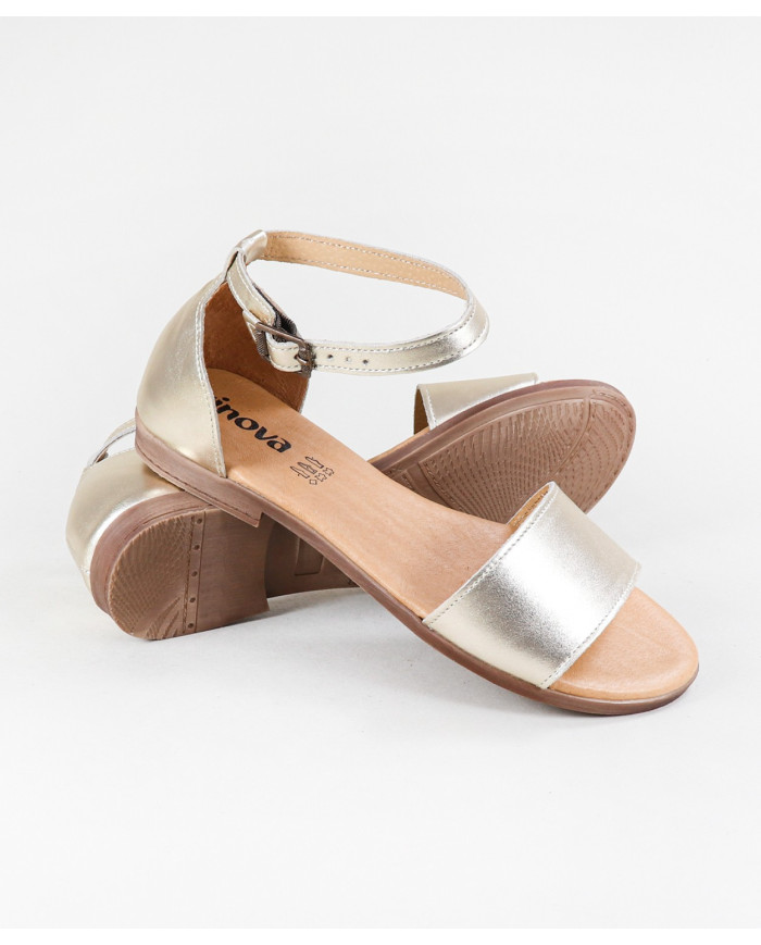 Sandalias Ginova de Señora con Tira Cruzada en Piel