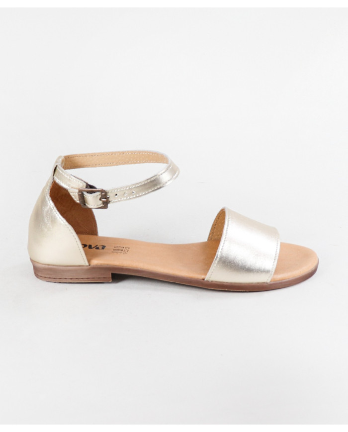 Sandalias Ginova de Señora con Tira Cruzada en Piel