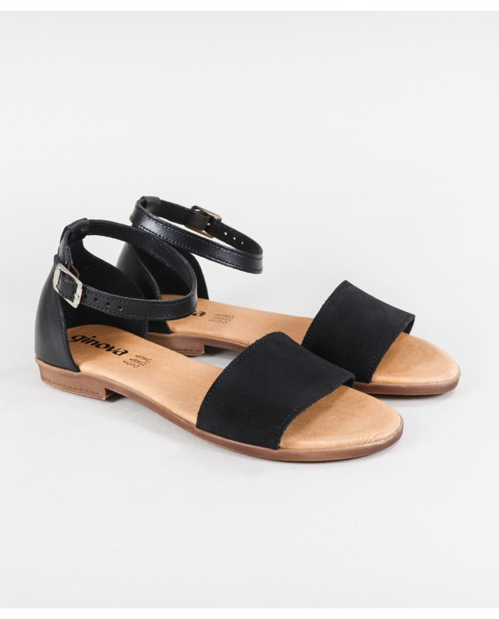 Sandalias Ginova de Señora con Tira Cruzada en Piel