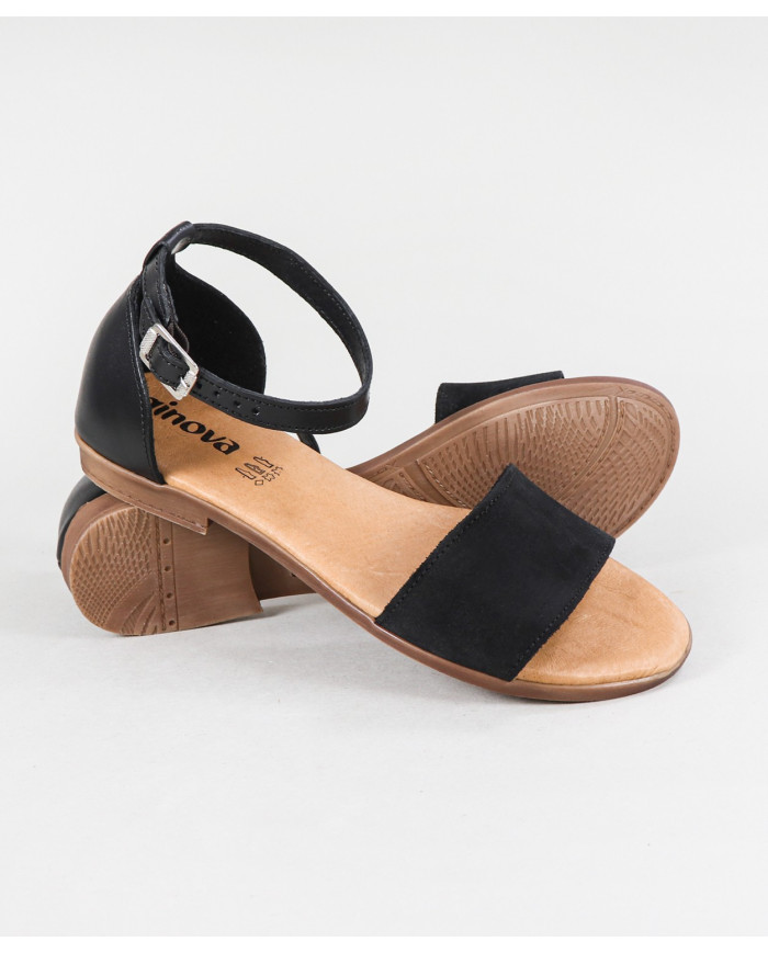 Sandalias Ginova de Señora con Tira Cruzada en Piel