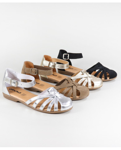 Sandalias Ginova de Señora con Tira Cruzada en Piel