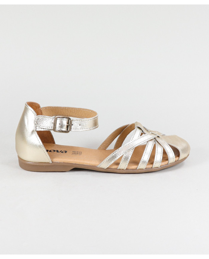 Sandalias Ginova de Señora con Tira Cruzada en Piel