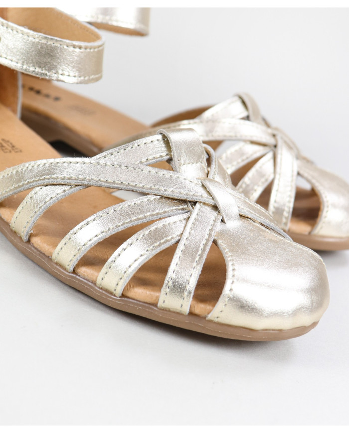 Sandalias Ginova de Señora con Tira Cruzada en Piel