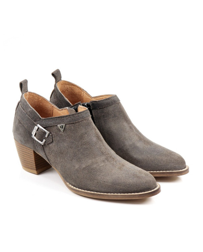 Botins Taupe de Senhora Ginova de Fecho