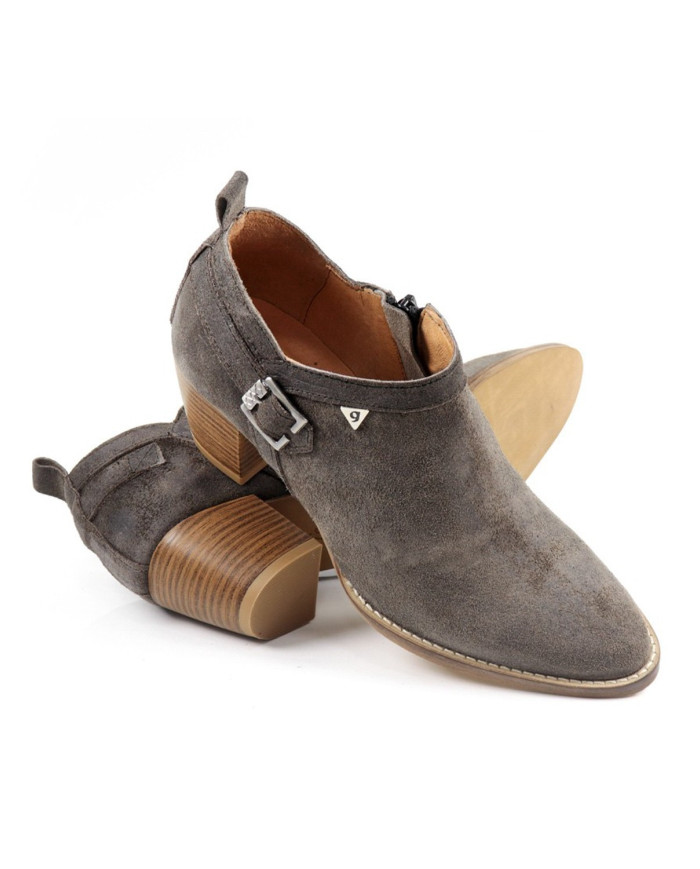Botins Taupe de Senhora Ginova de Fecho