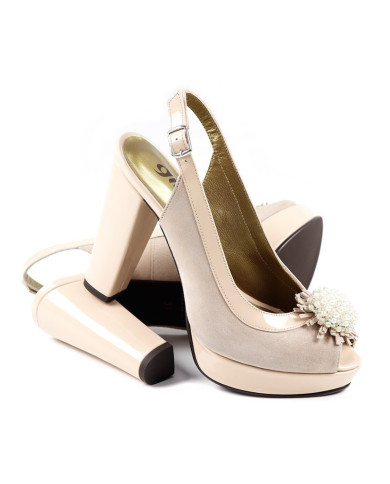 Compensated Ladies Sandals Nude with Ginova Application